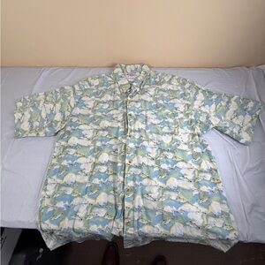 Columbia Blue and Green Cotton Shirt